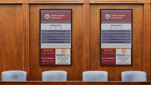 Courtroom signage